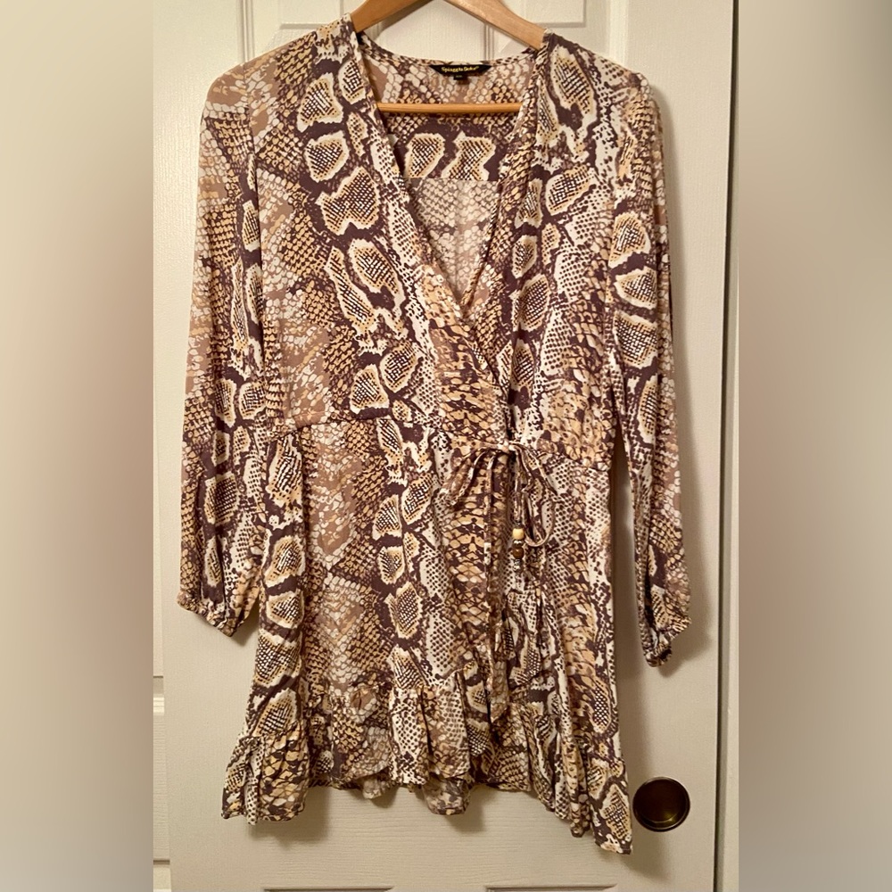 Spiaggia Dolce Animal Print Wrap Dress